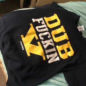 dub fuckin v wvu sweatshirt